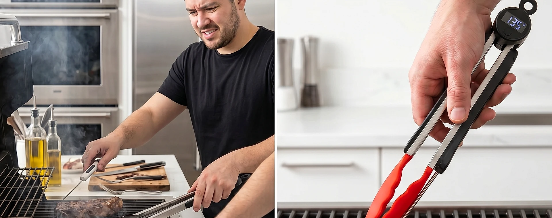 ThermoTongs vereint Grillzange und Fleischthermometer in einem Arbeitsablauf