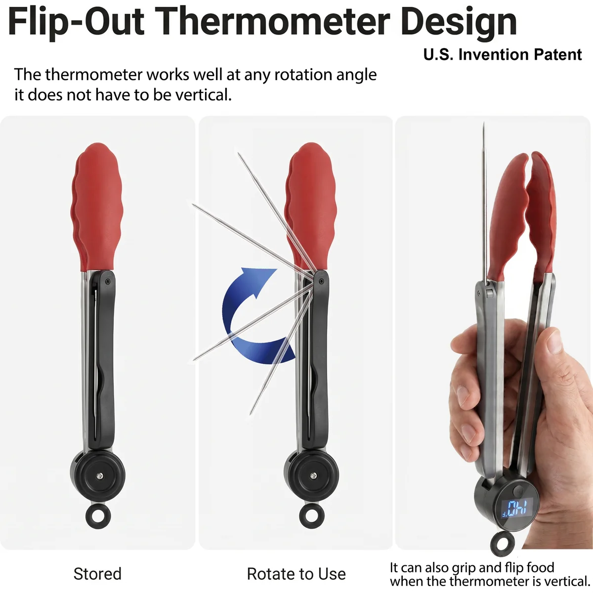 ThermoTongs rotating temperature probe positions